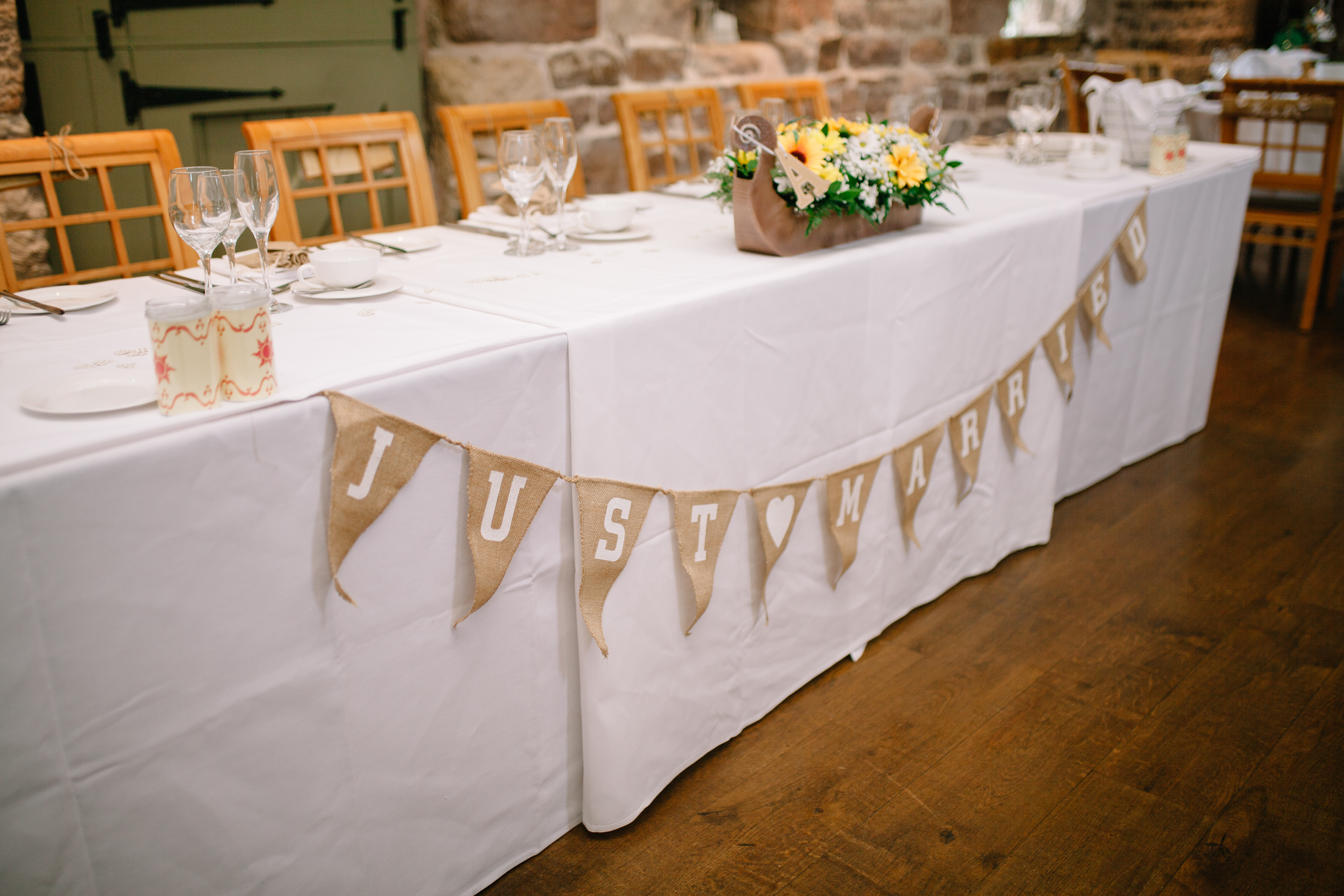 Just Married Hessian Bunting